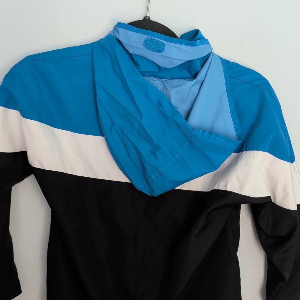 Nike Kids Windbreaker Zipper Jacket Black Blue Gray Size 7